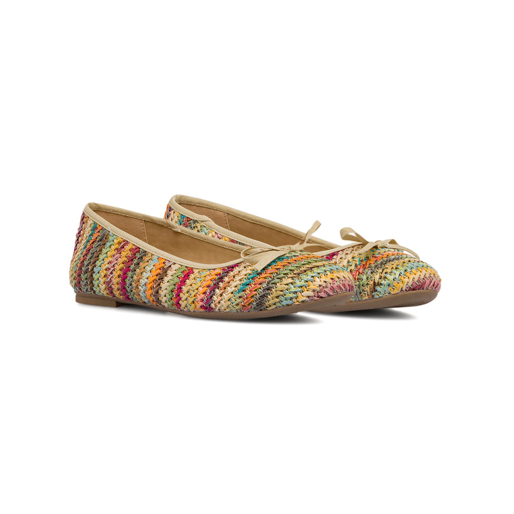 Ballerine multicolore da Donna in rafia con fiocco Lora Ferres