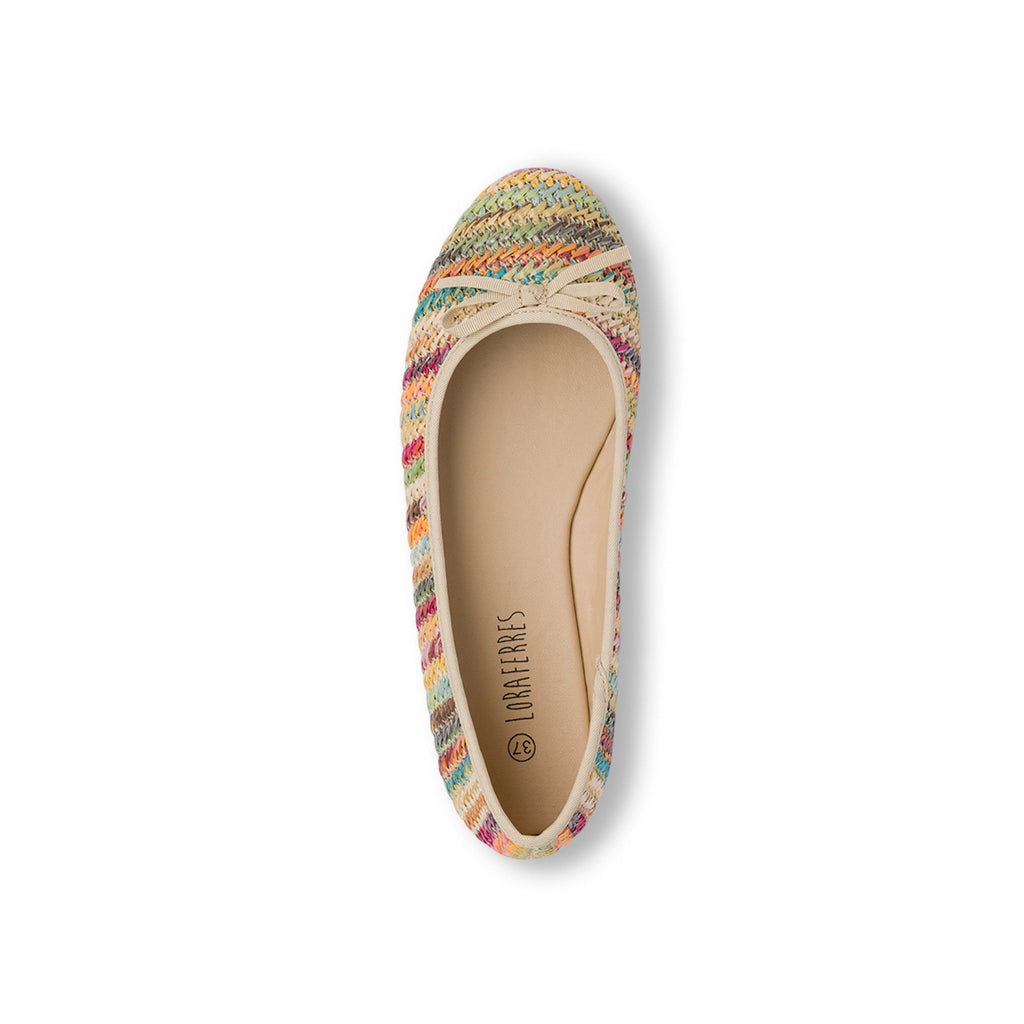 Ballerine multicolore da Donna in rafia con fiocco Lora Ferres