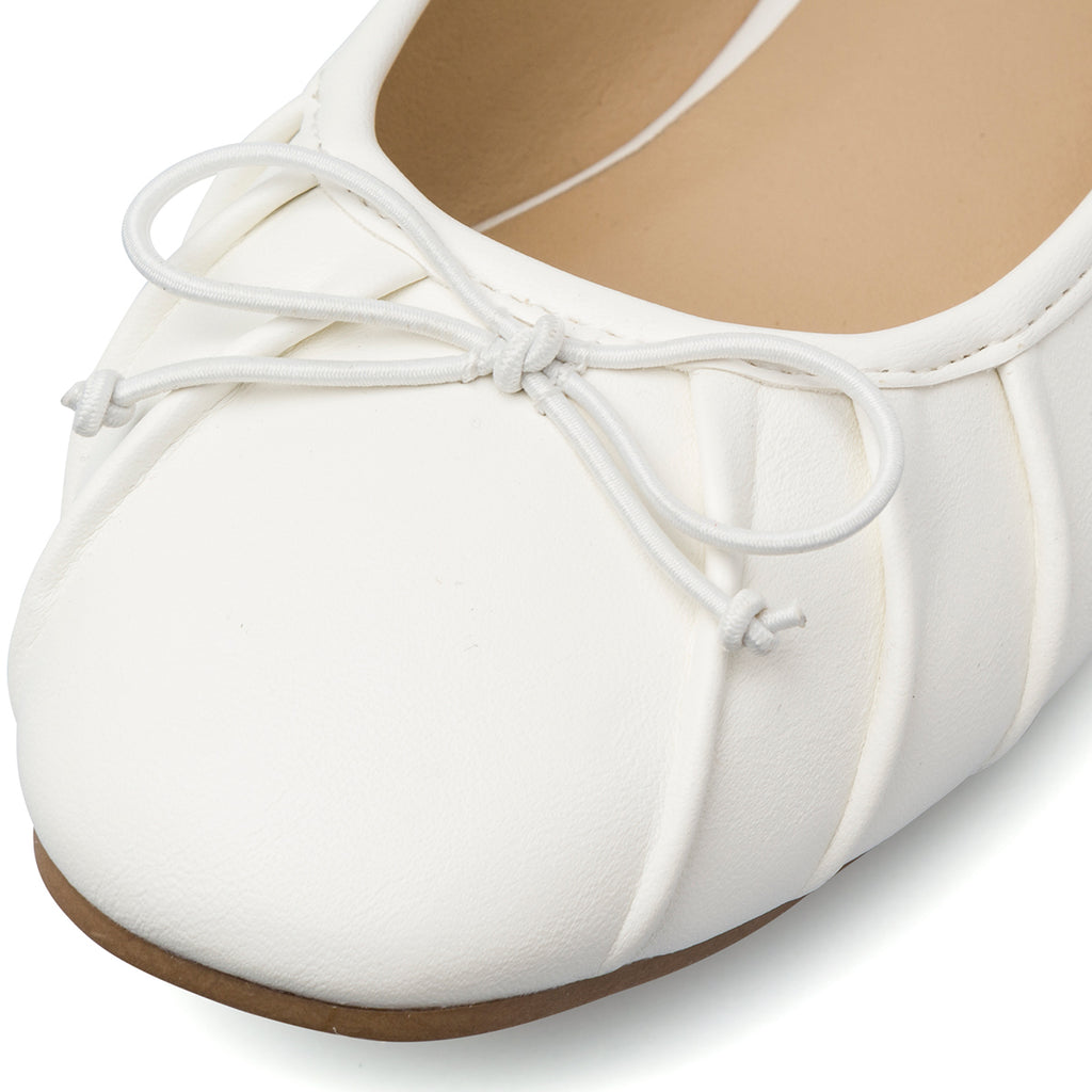 Ballerine eleganti bianche da Donna con fiocco Lora Ferres