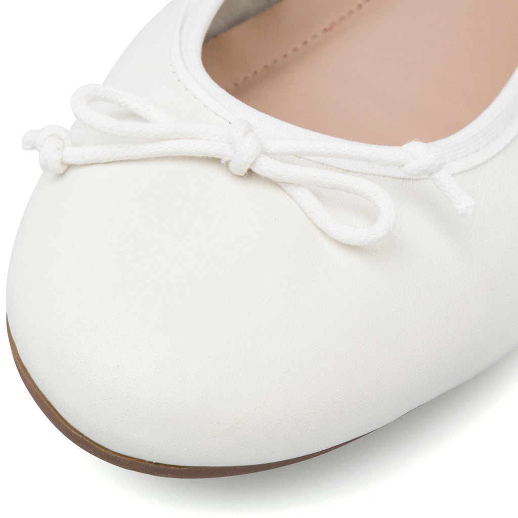 Ballerine bianche da Donna in pelle con fiocco P Essentials