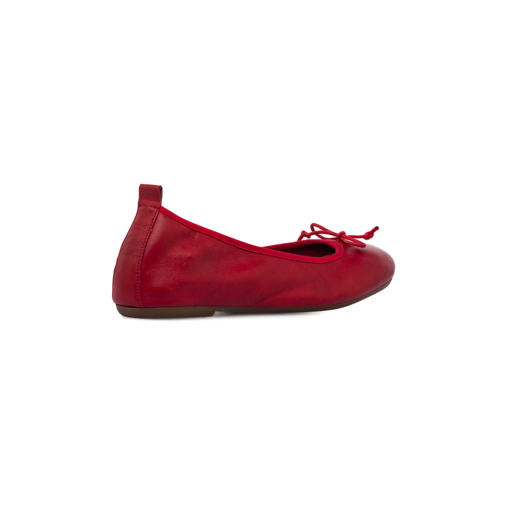 Ballerine rosse da Donna in pelle con fiocco P Essentials