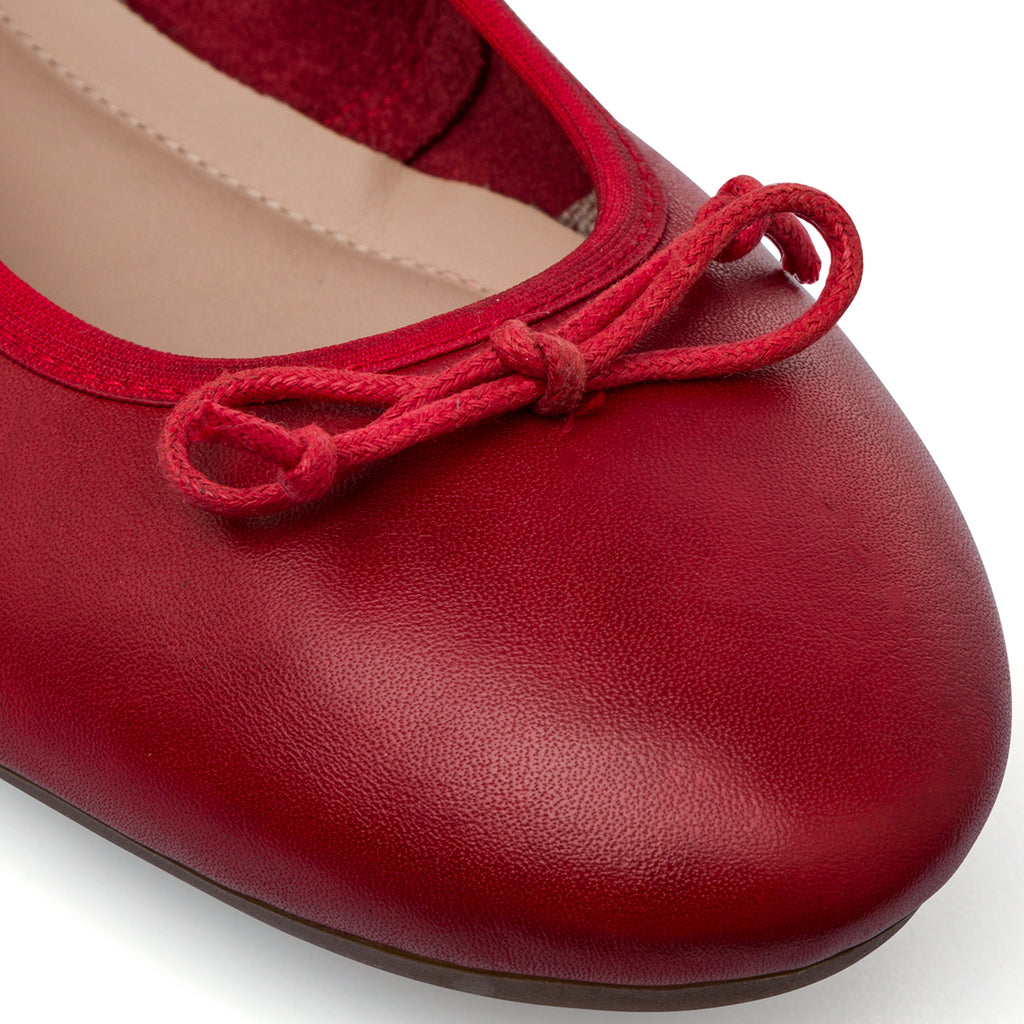 Ballerine rosse da Donna in pelle con fiocco P Essentials