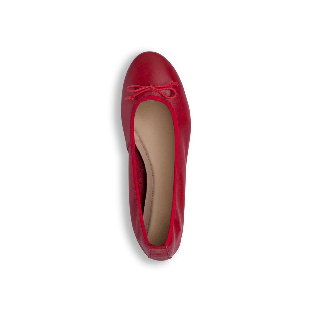Ballerine rosse da Donna in pelle con fiocco P Essentials