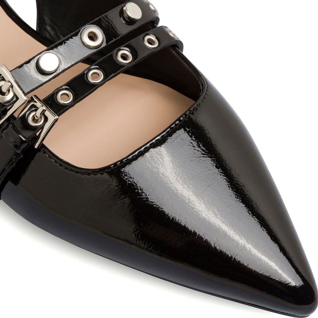 Ballerine nere da Donna con fibbie e borchie Lora Ferres