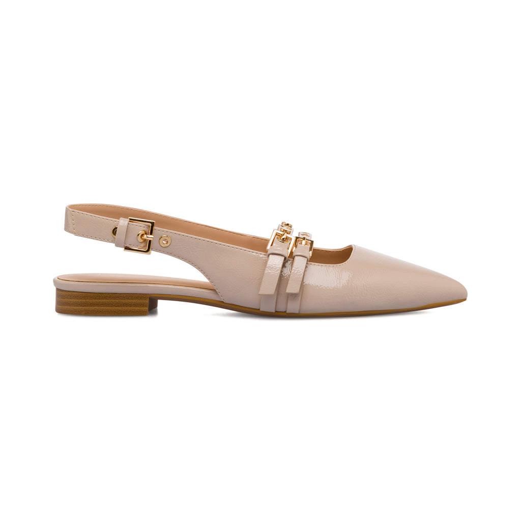 Ballerine beige da Donna con cinturino e fibbie Lora Ferres