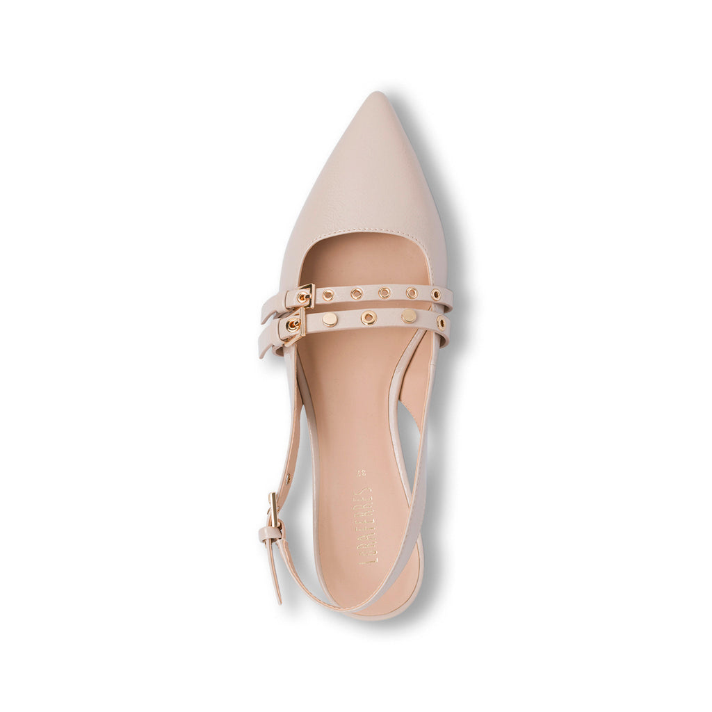 Ballerine beige da Donna con cinturino e fibbie Lora Ferres