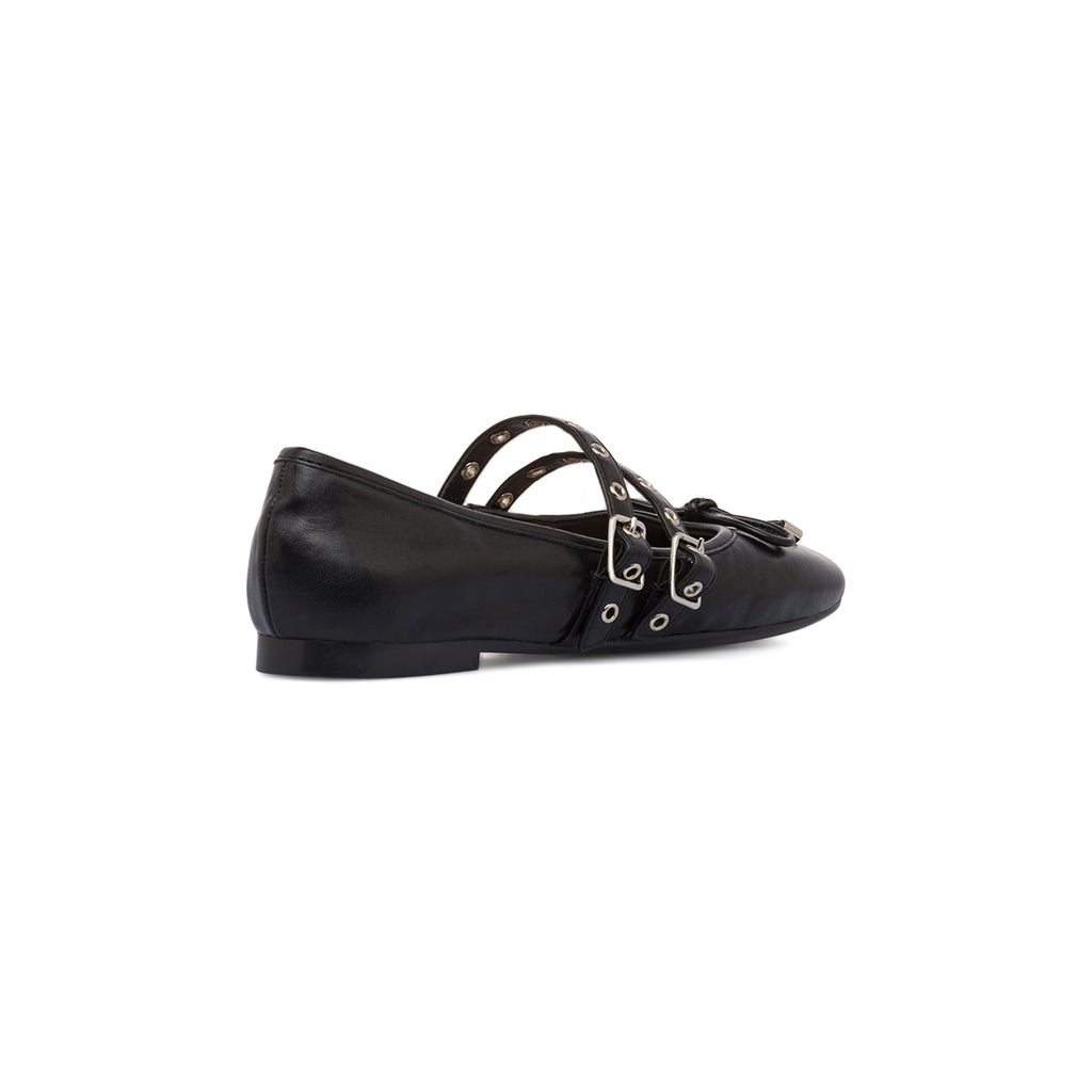 Ballerine nere da Donna con fibbie e borchie Swish Jeans