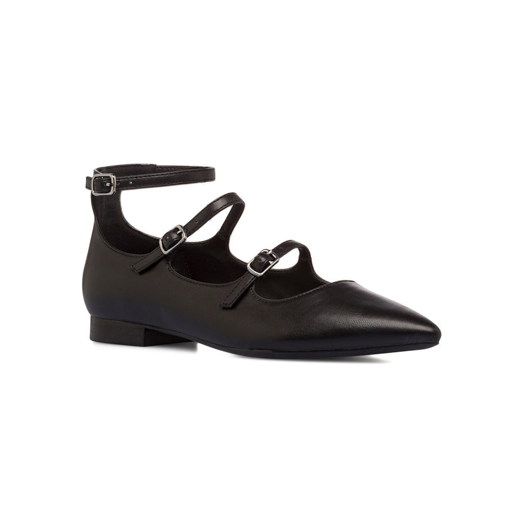 Ballerine Mary Jane nere da Donna con fibbie Lora Ferres
