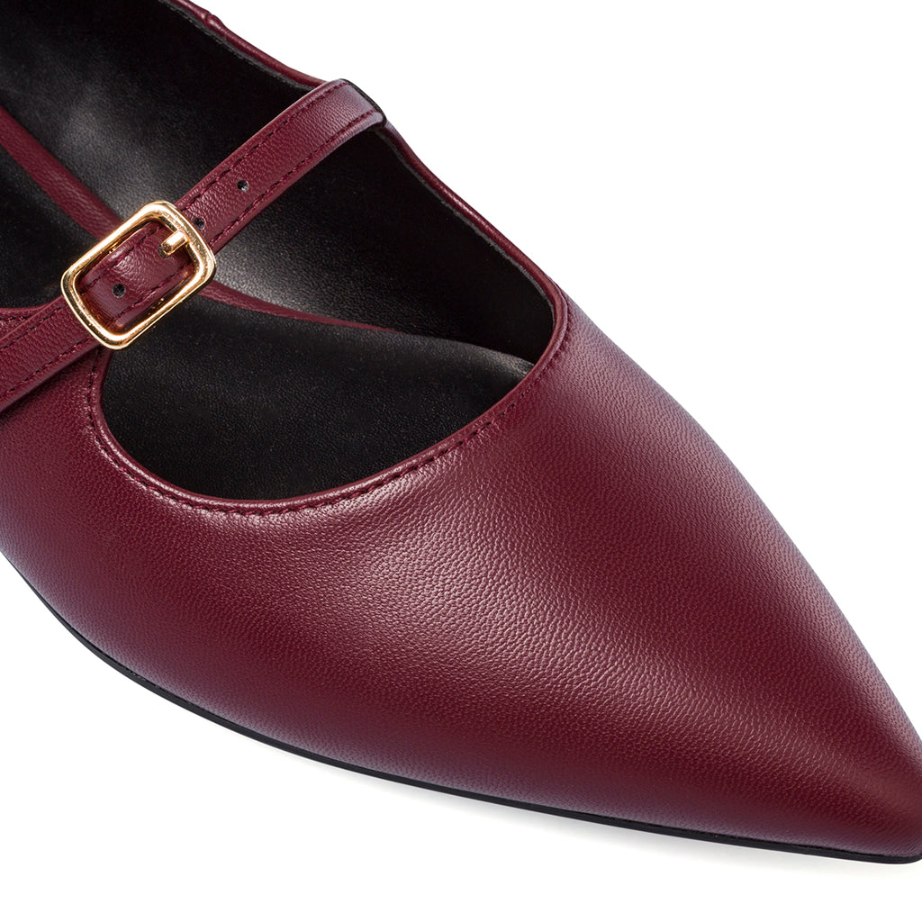 Ballerine Mary jane bordeaux da Donna con fibbie Lora Ferres