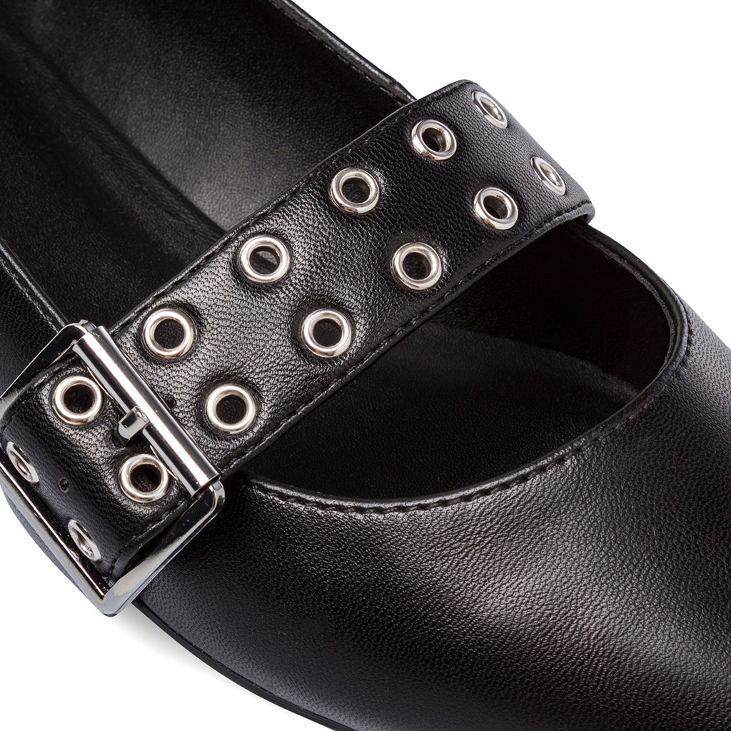 Ballerine nere da Donna con fibbia e occhielli Lora Ferres