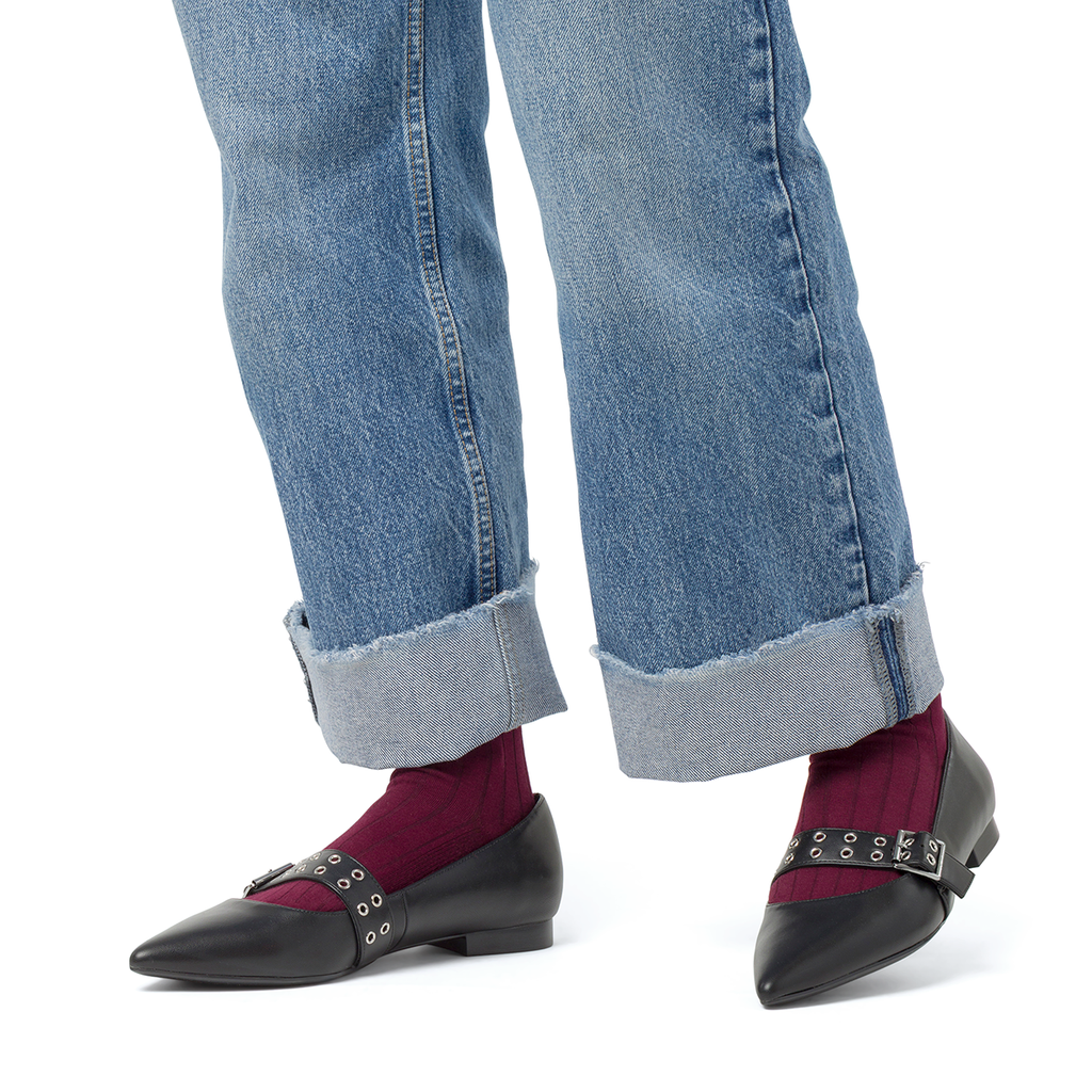 Ballerine nere da Donna con fibbia e occhielli Lora Ferres