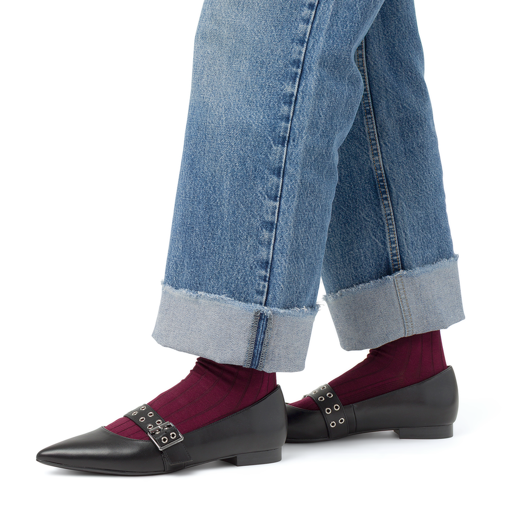 Ballerine nere da Donna con fibbia e occhielli Lora Ferres