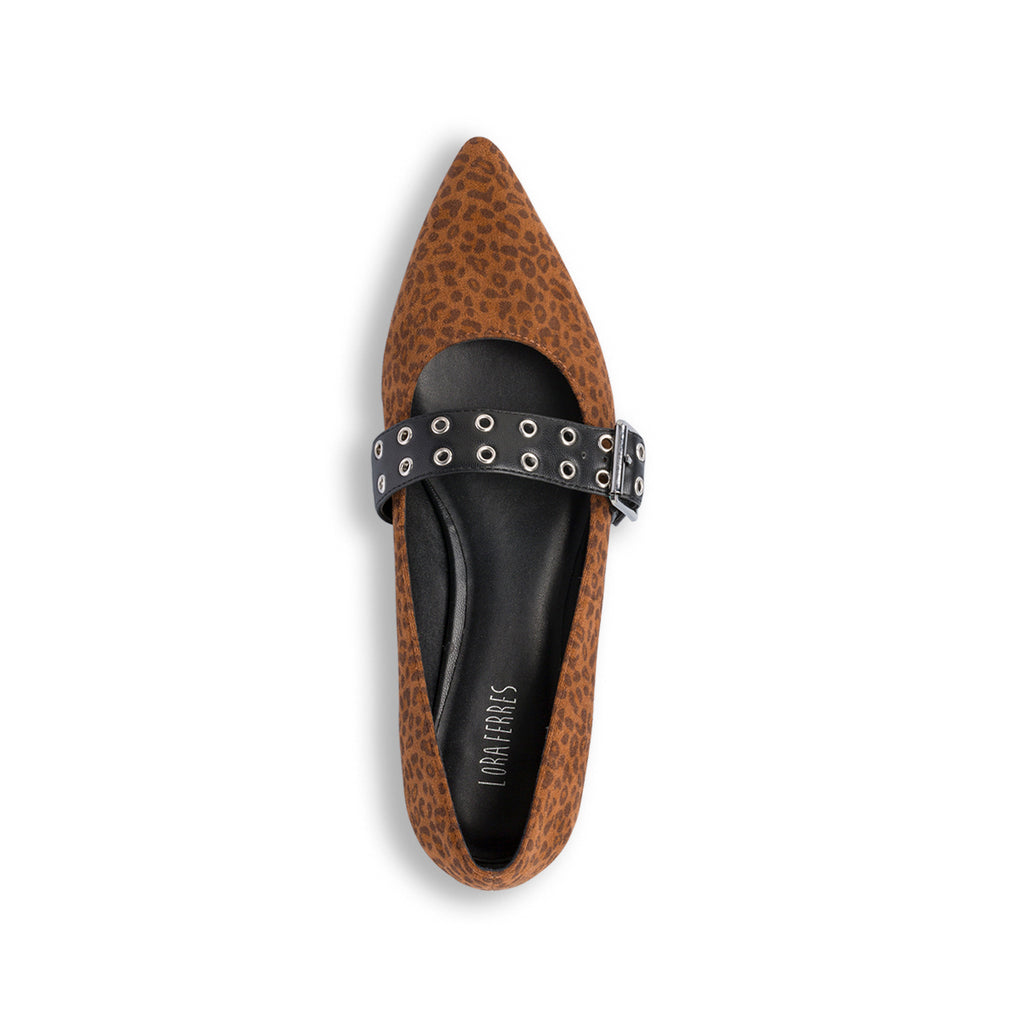 Ballerine con stampa animalier leopardata da Donna Lora Ferres