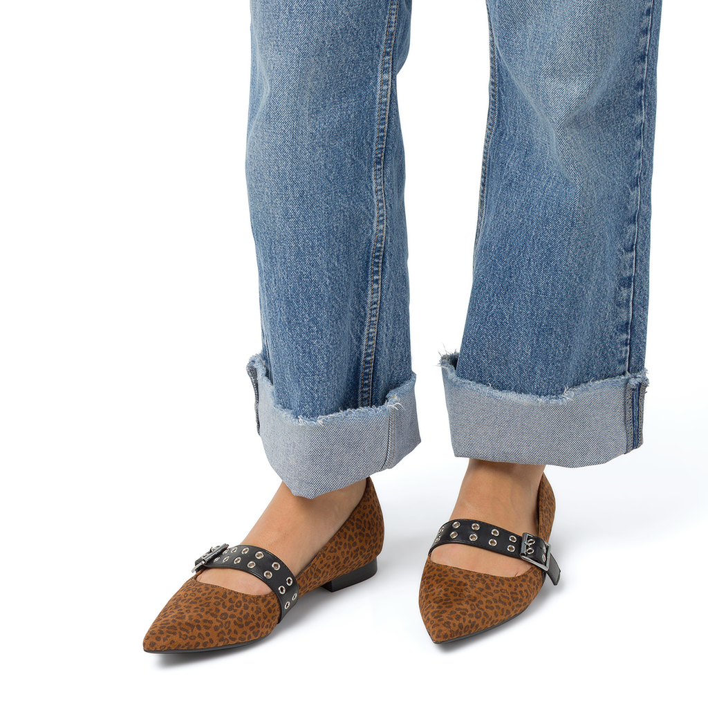 Ballerine con stampa animalier leopardata da Donna Lora Ferres