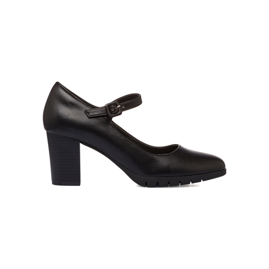 Décolleté nere da donna P Soft con cinturino e tacco 7 cm