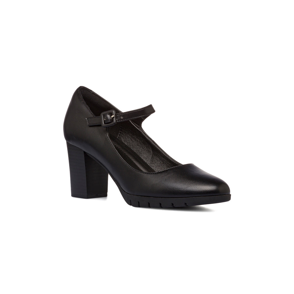 Décolleté nere da donna P Soft con cinturino e tacco 7 cm