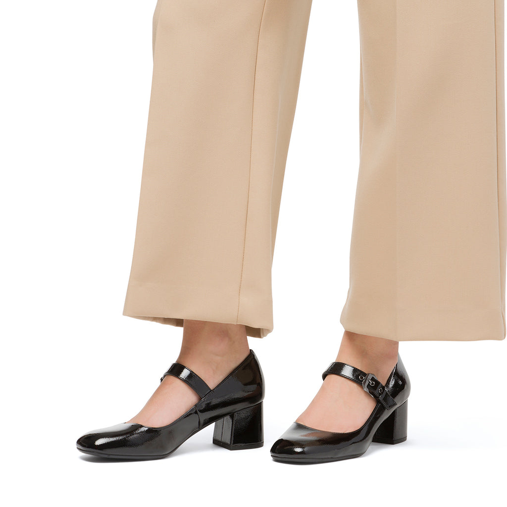 Décolleté nere effetto vernice da donna con tacco 5,5 cm Swish Jeans