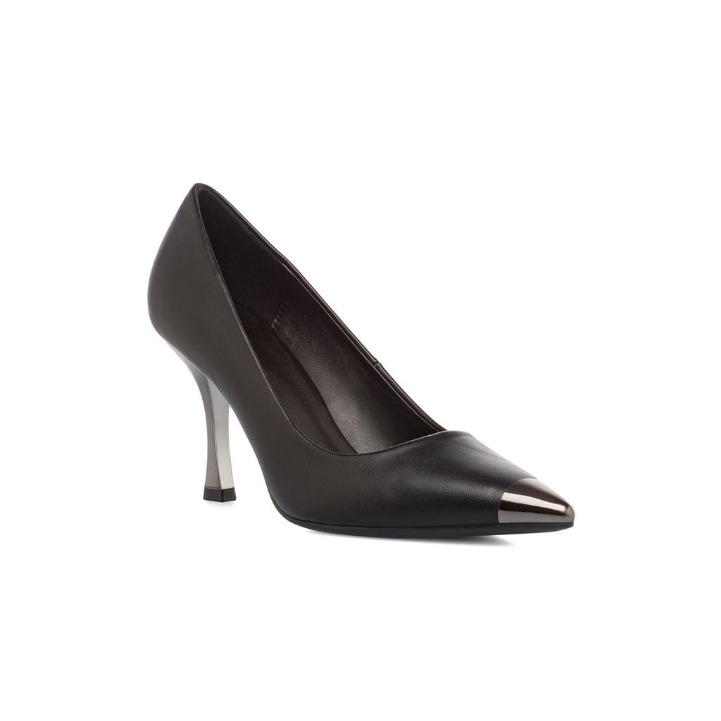 Décolleté da donna nere con tacco 8,5 cm e dettaglio laminato Lora Ferres