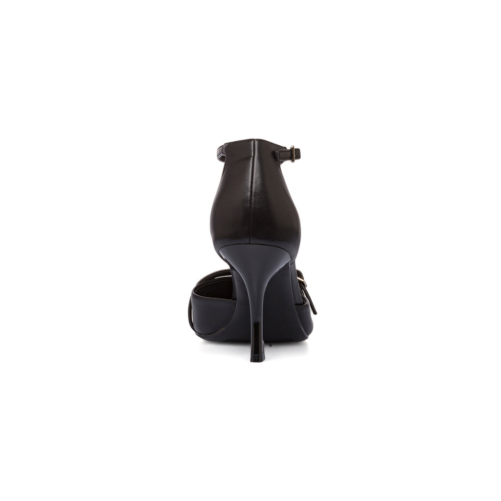 Décolleté Mary Jane da donna nere con cinturini e tacco a campana 8,5 cm Lora Ferres