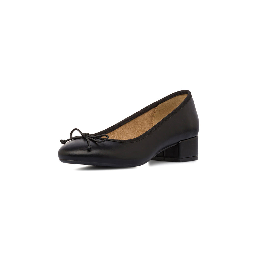 Ballerine nere da Donna con fiocco e tacco 4 cm Lora Ferres