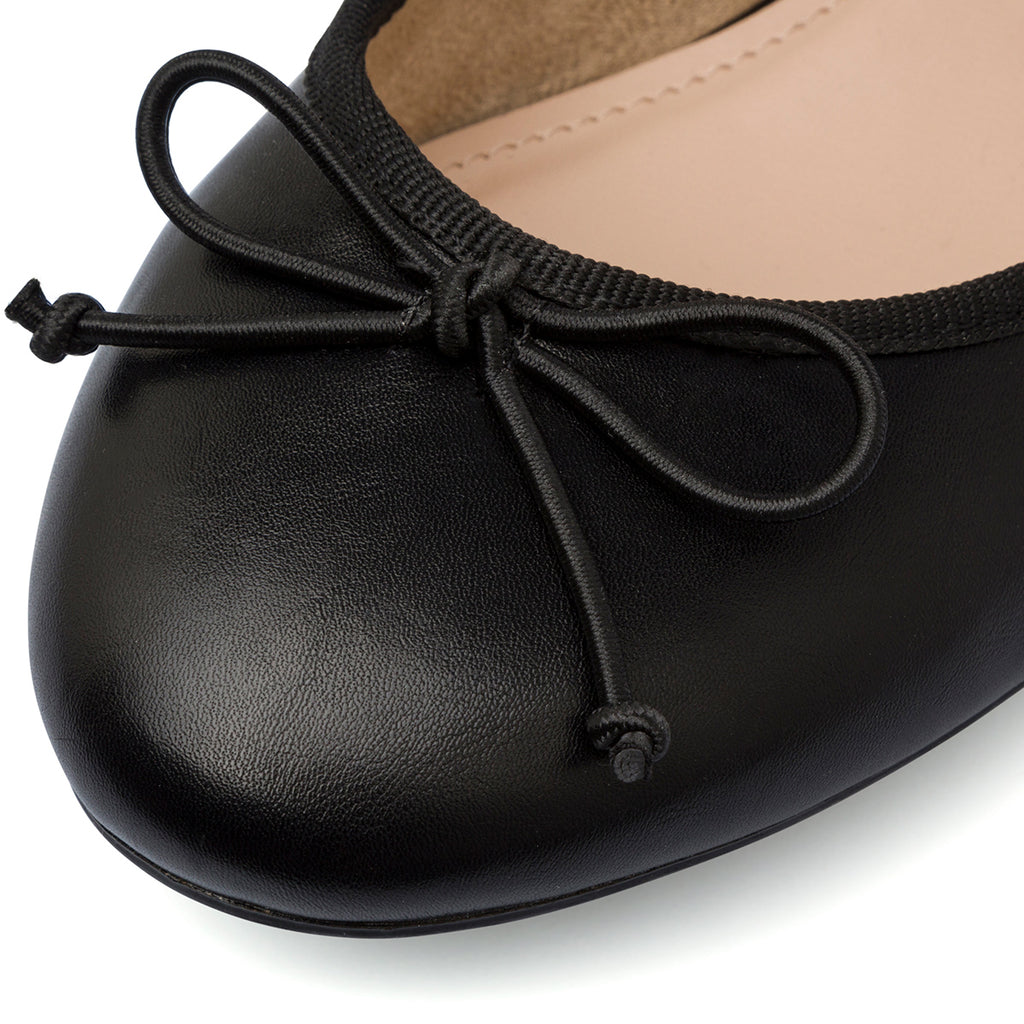 Ballerine nere da Donna con fiocco e tacco 4 cm Lora Ferres