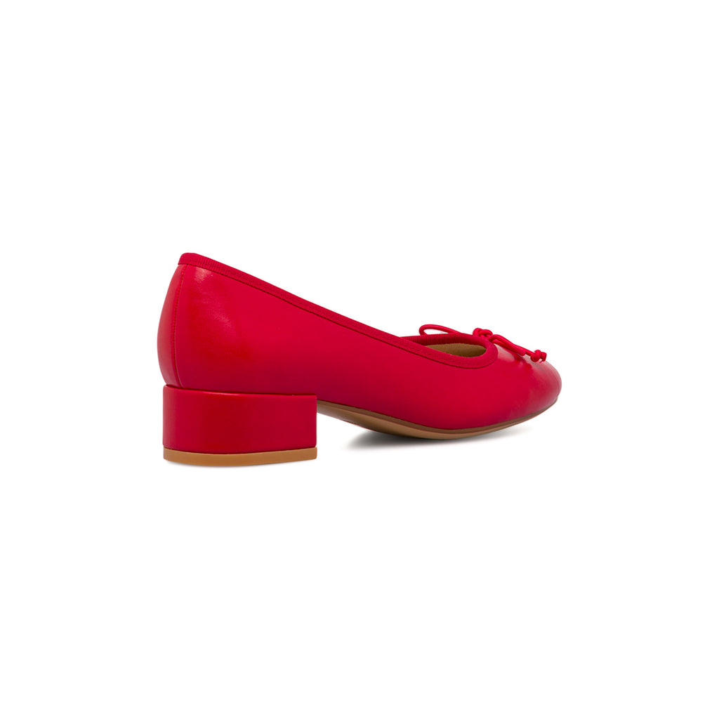 Ballerine rosse da Donna con fiocco e tacco basso Lora Ferres