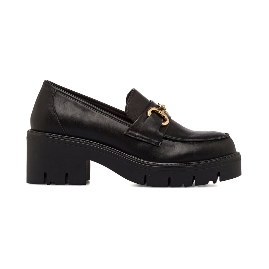 Mocassini chunky neri da Donna con fibbia e tacco Swish Jeans