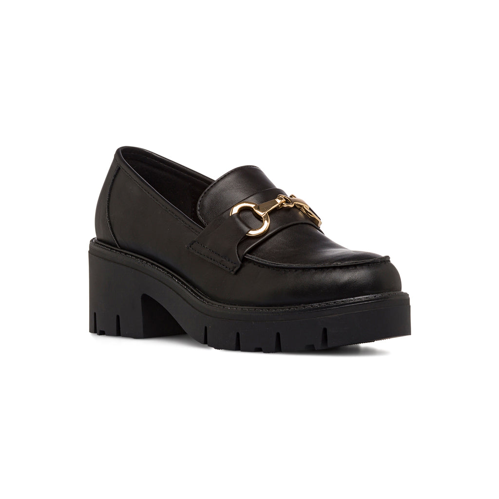 Mocassini chunky neri da Donna con fibbia e tacco Swish Jeans