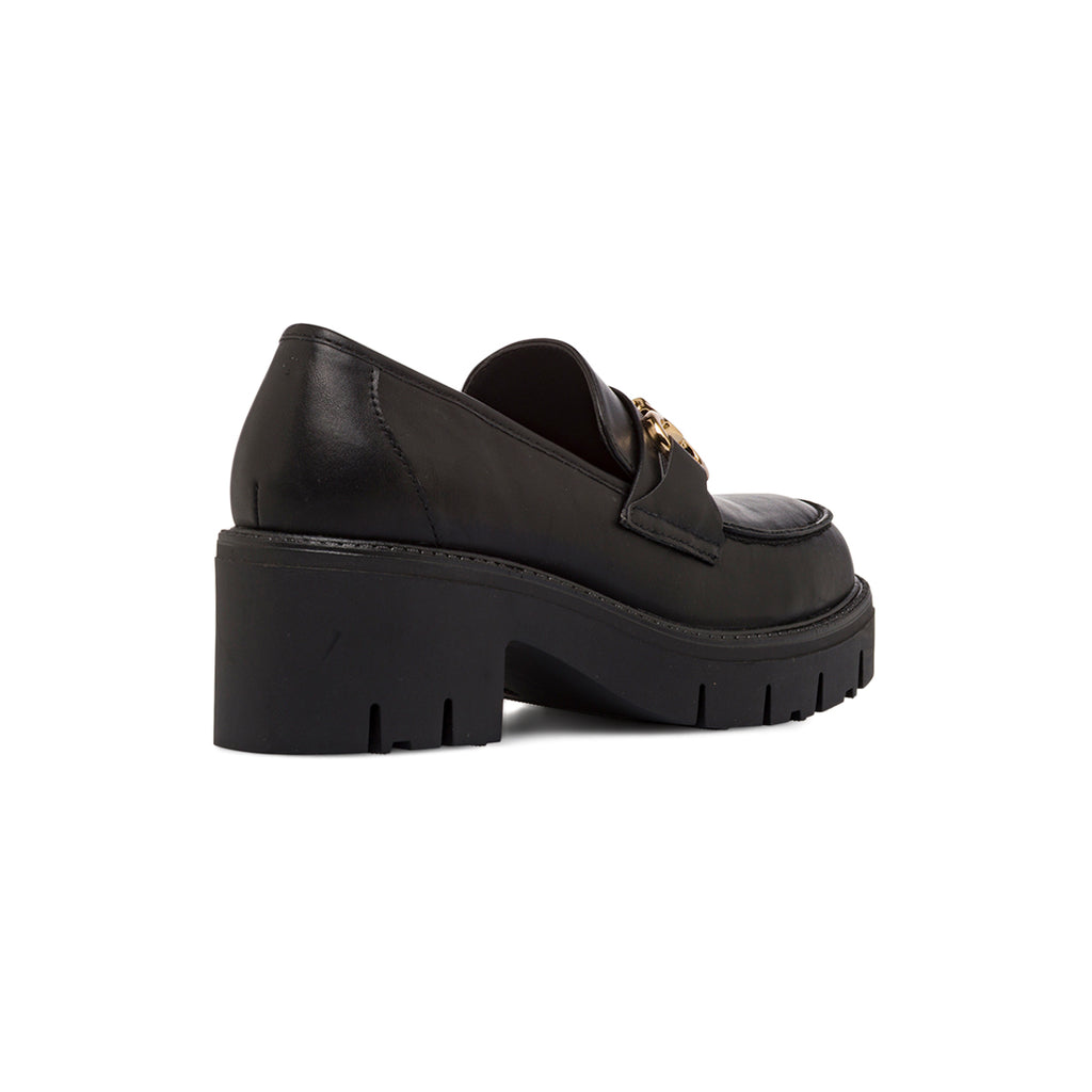 Mocassini chunky neri da Donna con fibbia e tacco Swish Jeans