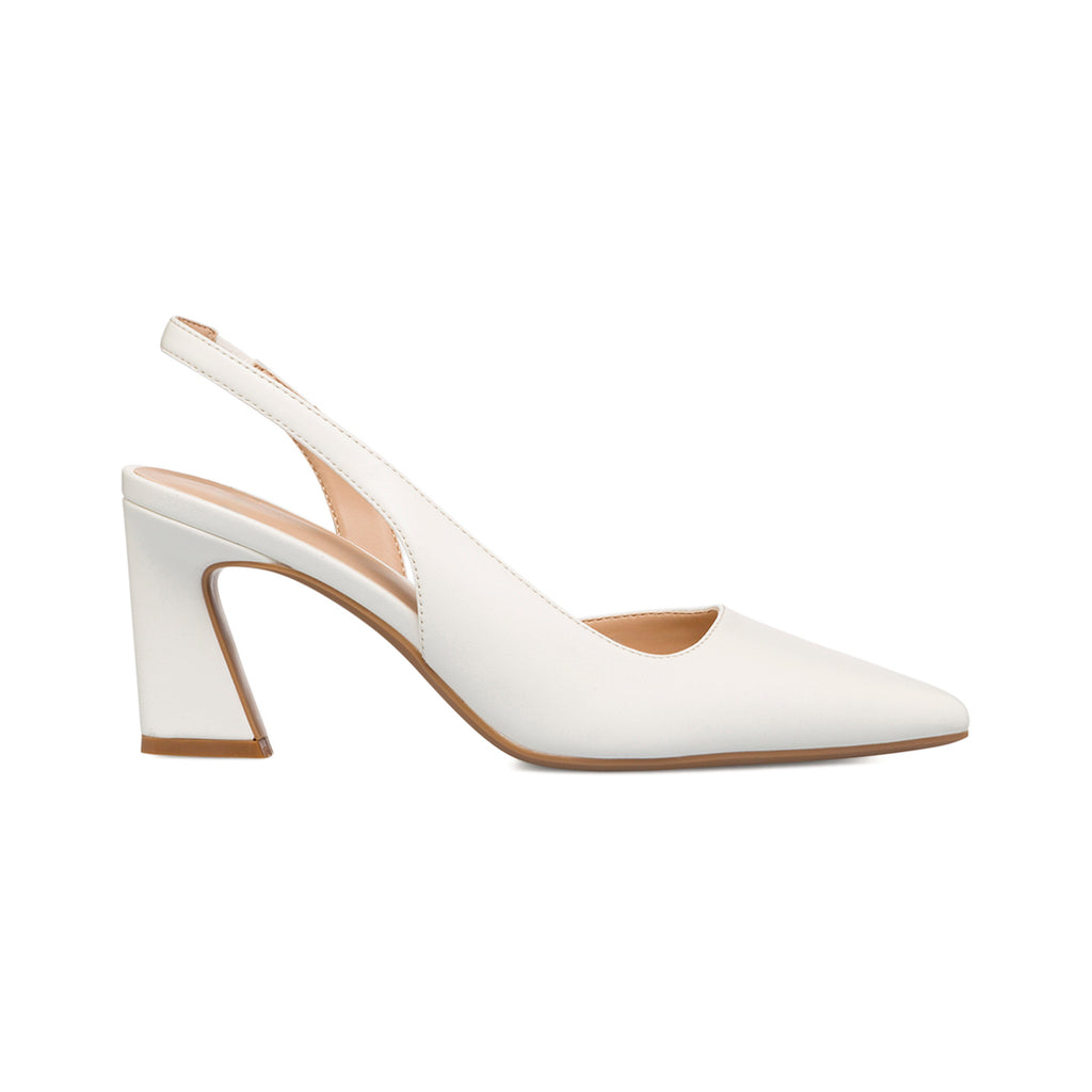 Décolleté slingback bianche con tacco a campana 7 cm Swish Jeans