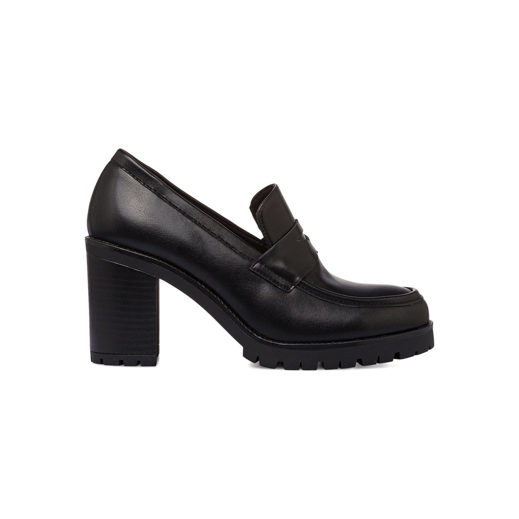 Mocassini chunky da donna neri con tacco 8 cm Lora Ferres