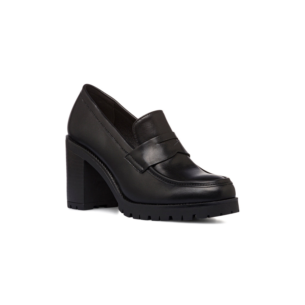 Mocassini chunky da donna neri con tacco 8 cm Lora Ferres