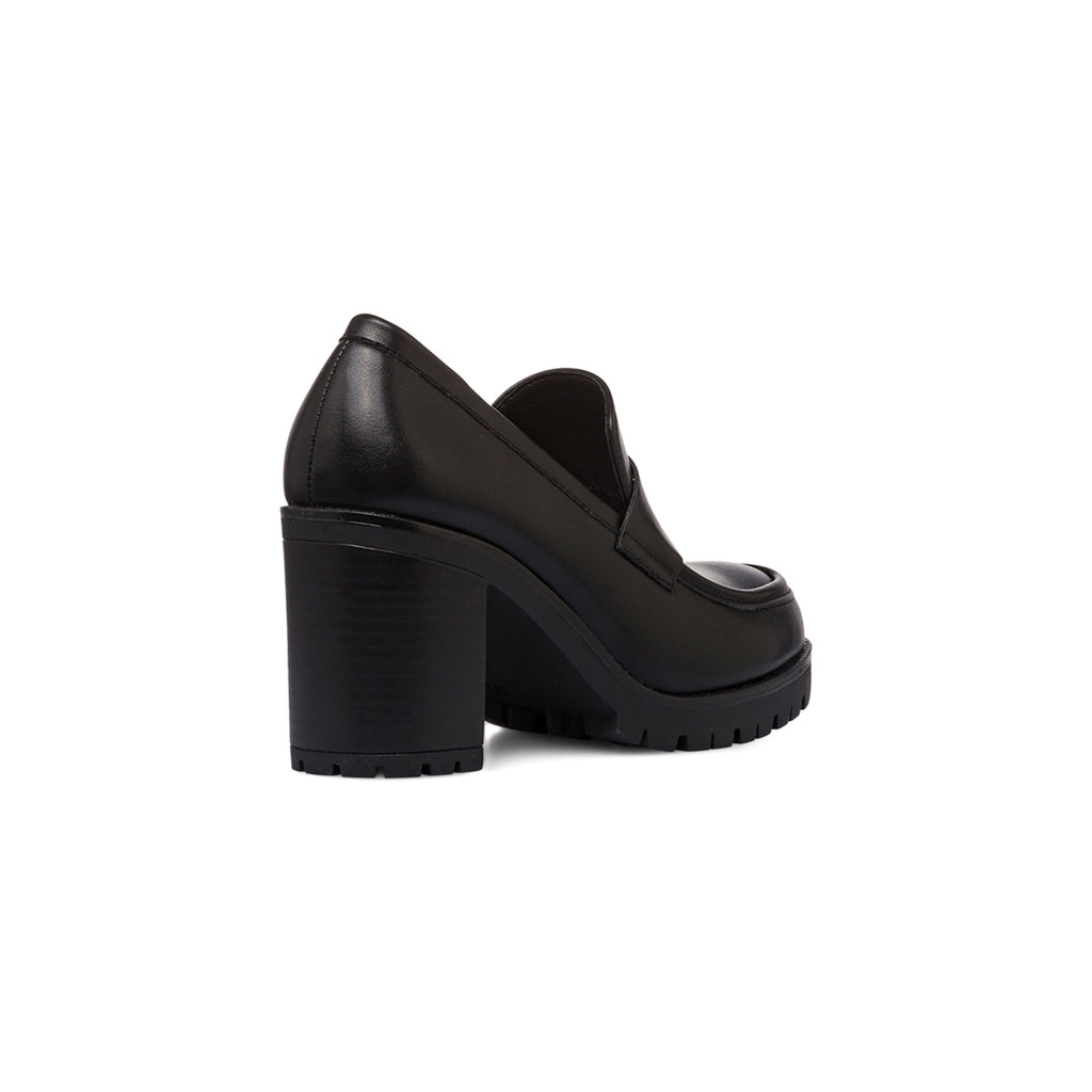Mocassini chunky da donna neri con tacco 8 cm Lora Ferres