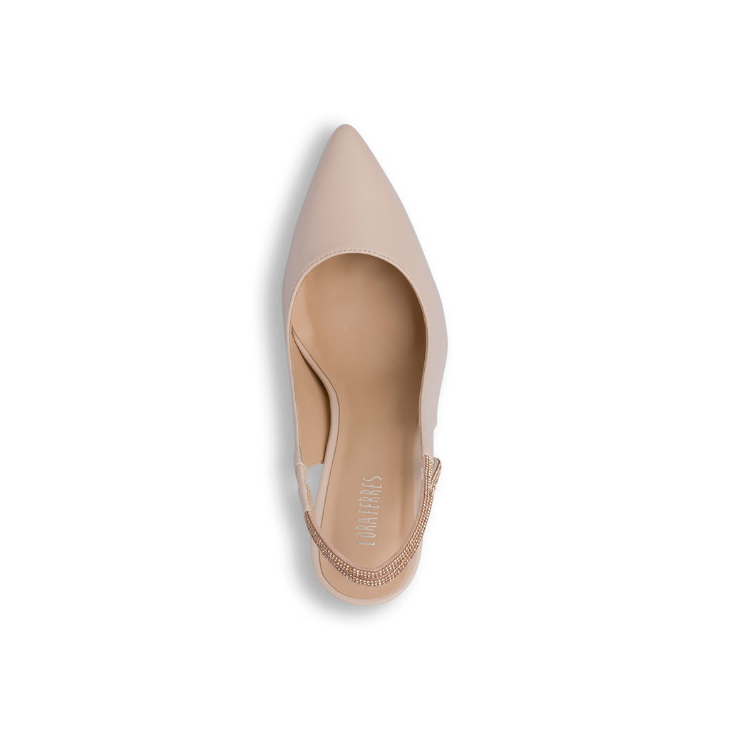 Décolleté beige da Donna con cinturino e tacco a spillo 8,5 cm Lora Ferres