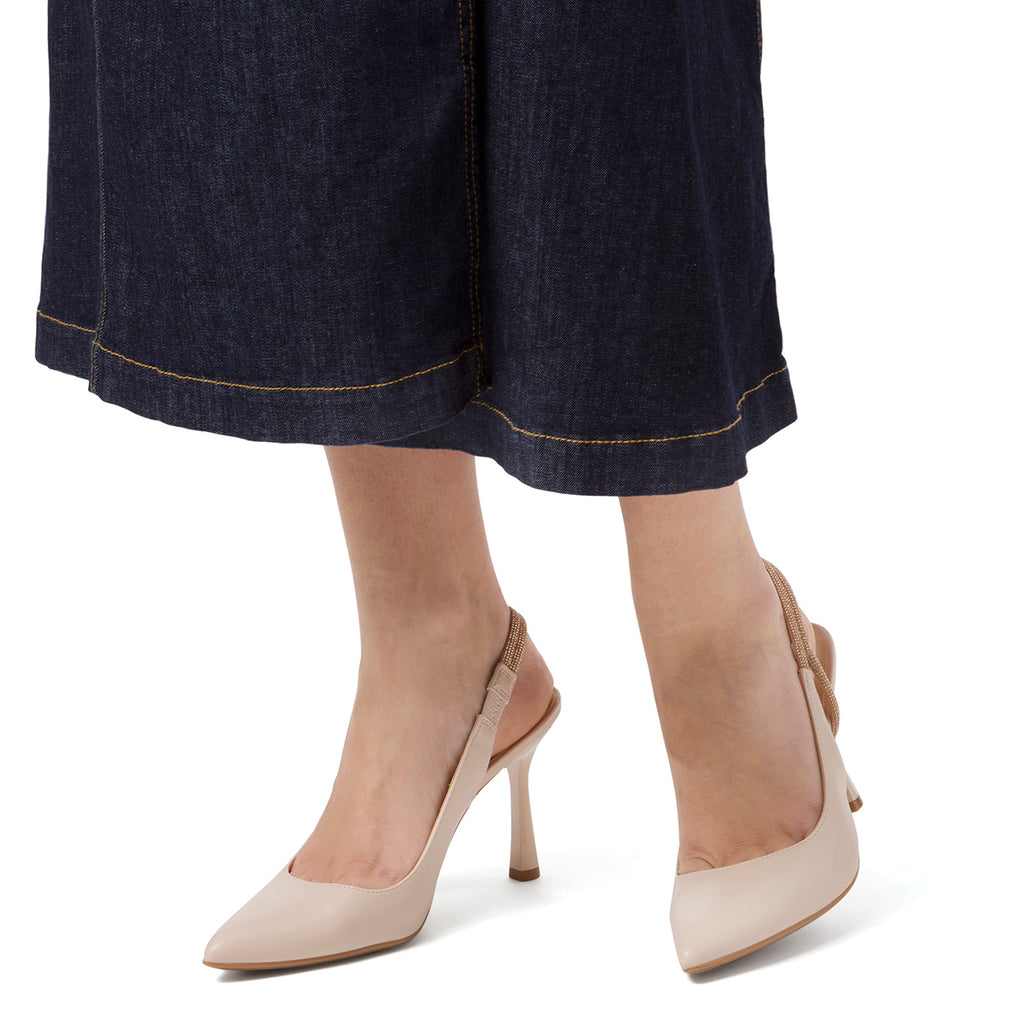 Décolleté beige da Donna con cinturino e tacco a spillo 8,5 cm Lora Ferres