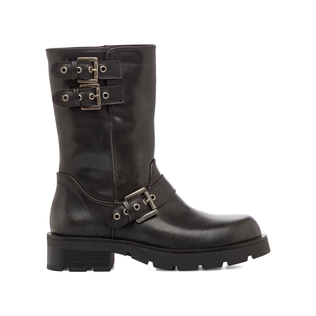 Stivaletti biker da donna neri effetto vintage Lora Ferres