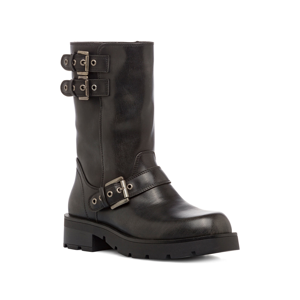 Stivaletti biker da donna neri effetto vintage Lora Ferres