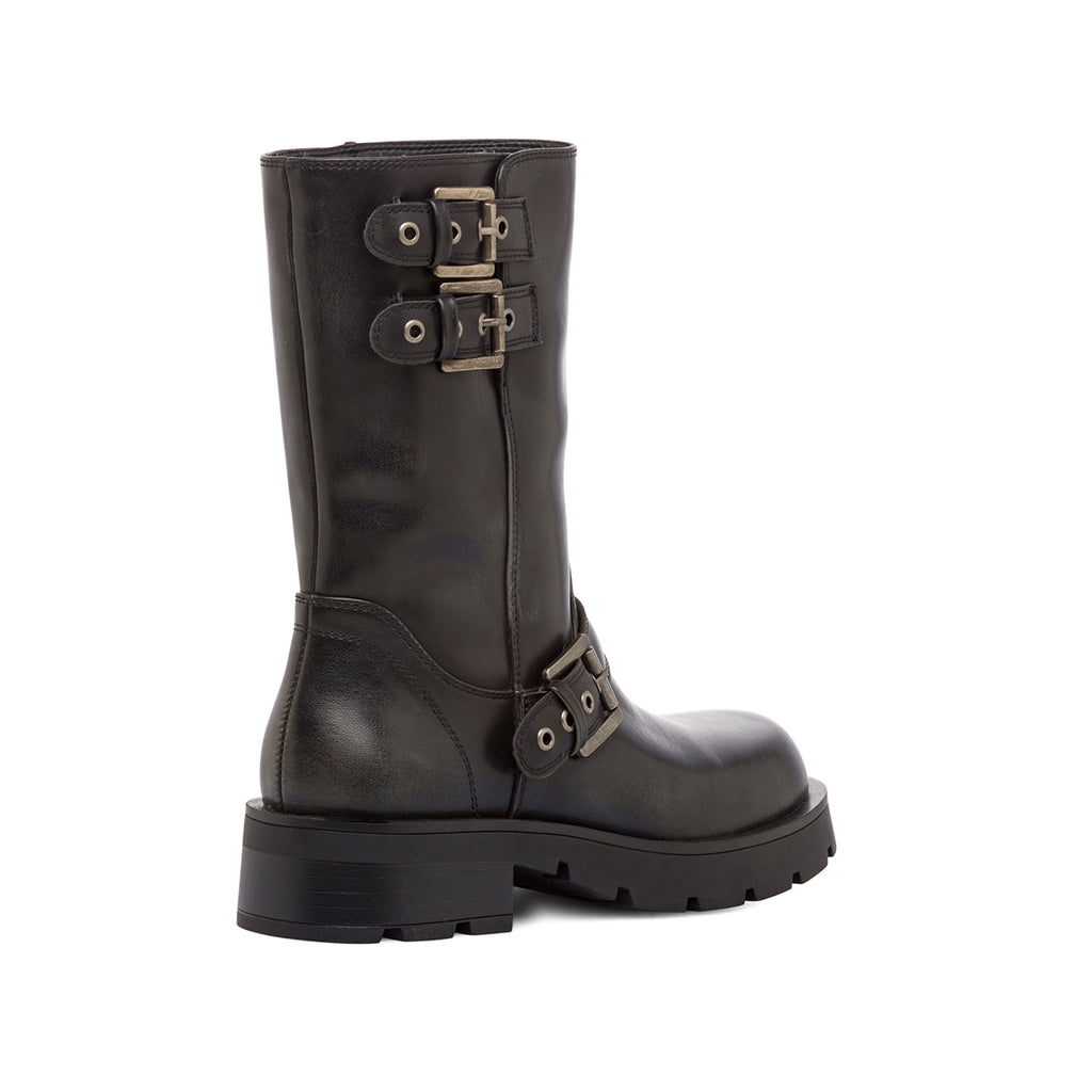 Stivaletti biker da donna neri effetto vintage Lora Ferres