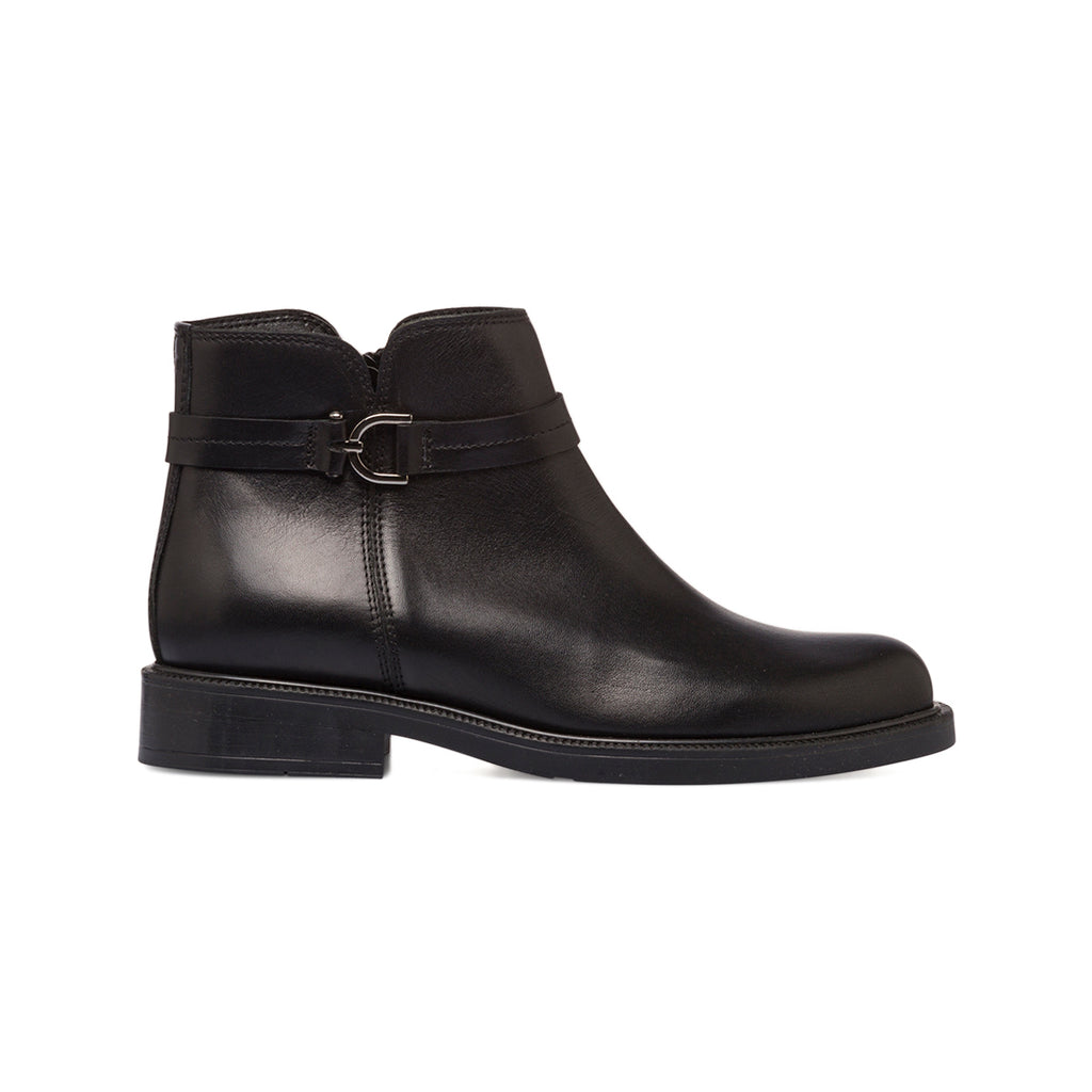 Stivaletti neri da donna in pelle con cinturino P Essentials