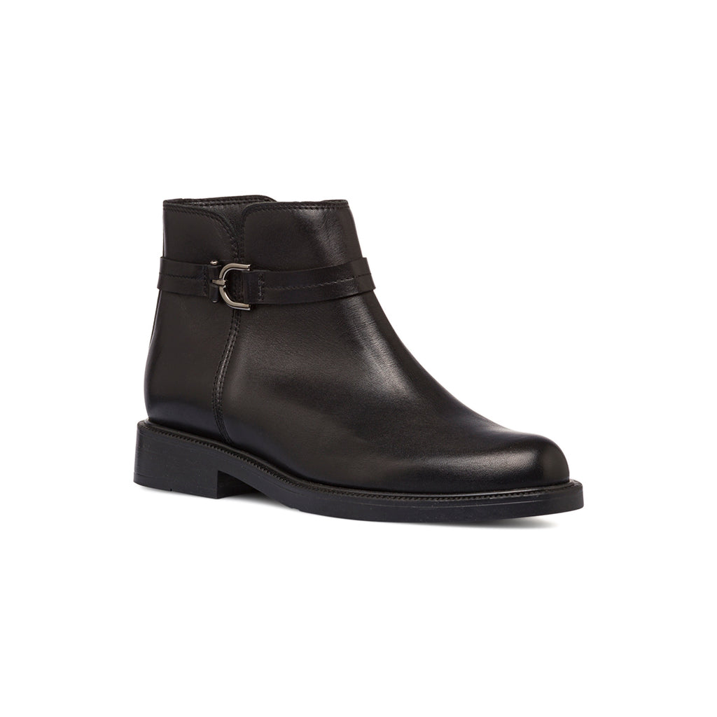 Stivaletti neri da donna in pelle con cinturino P Essentials