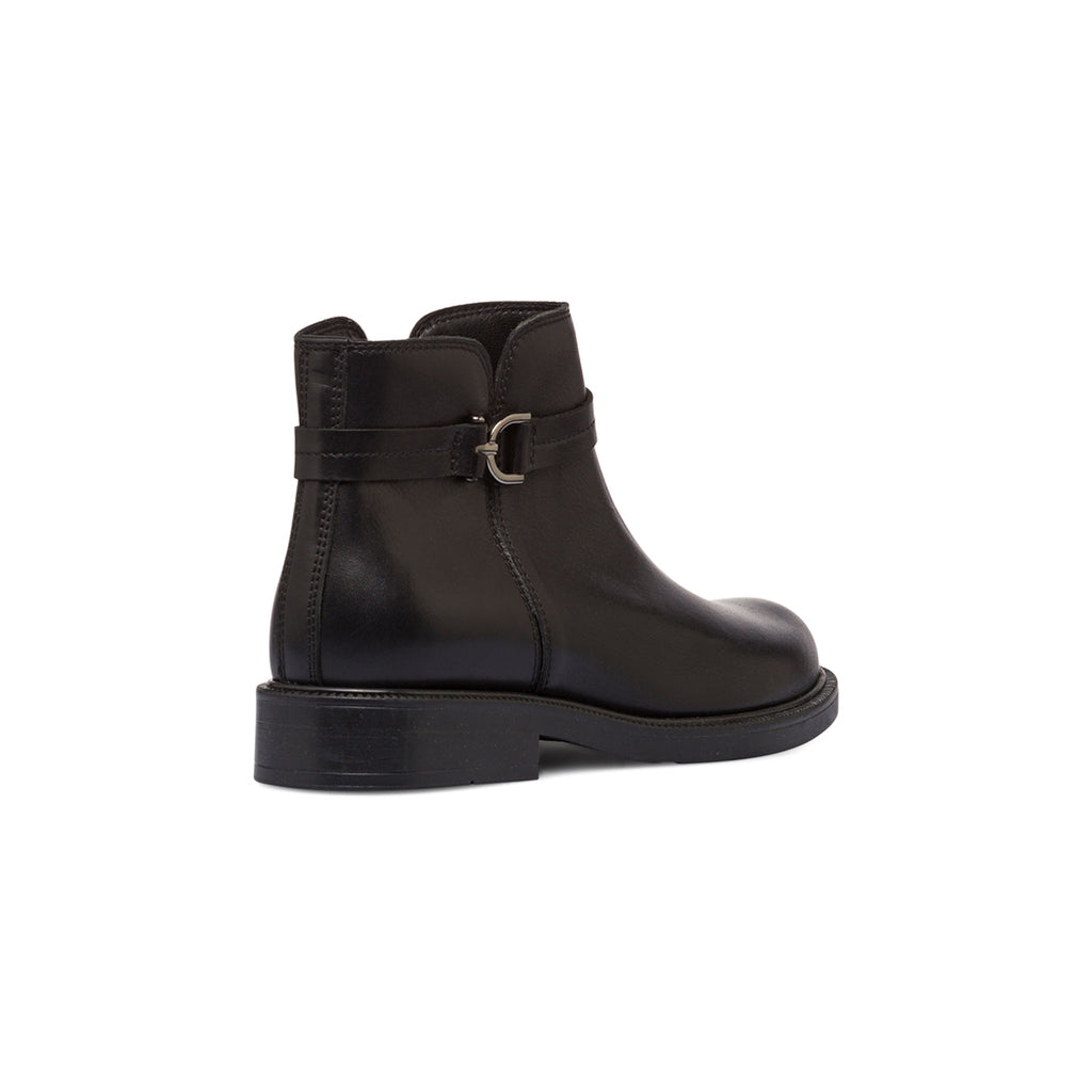 Stivaletti neri da donna in pelle con cinturino P Essentials