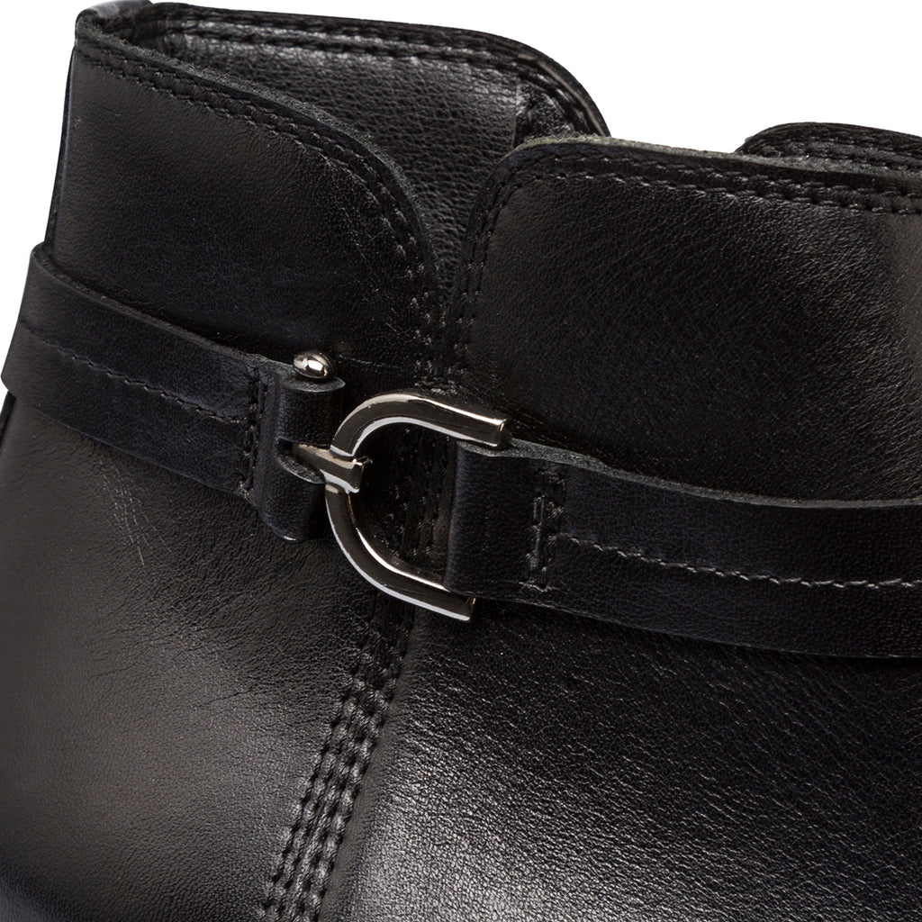 Stivaletti neri da donna in pelle con cinturino P Essentials