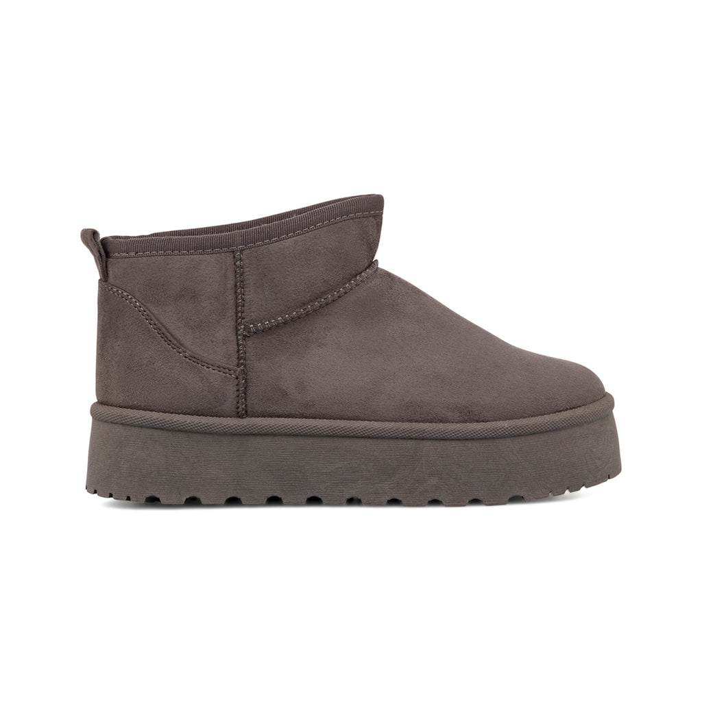 Stivaletti imbottiti Donna grigi Lora Ferres in tessuto effetto scamosciato con suola platform