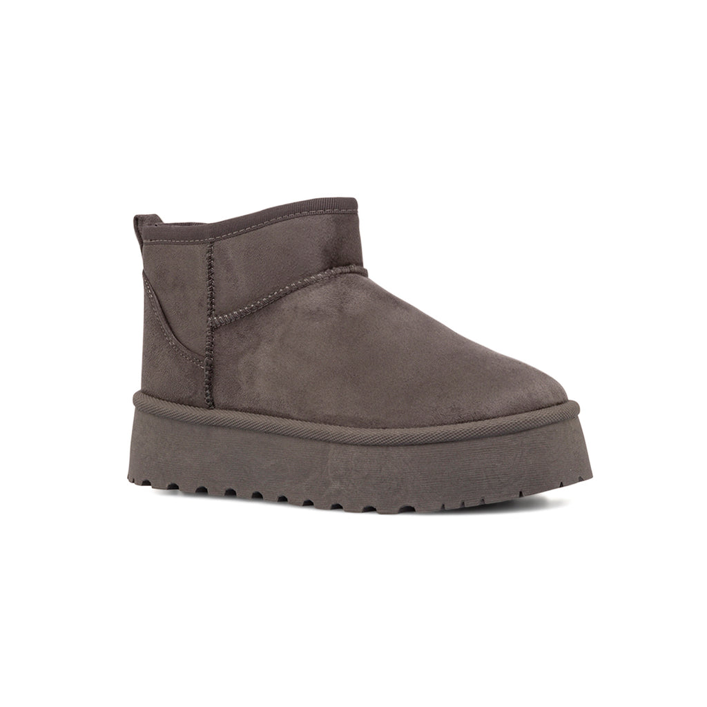 Stivaletti imbottiti Donna grigi Lora Ferres in tessuto effetto scamosciato con suola platform