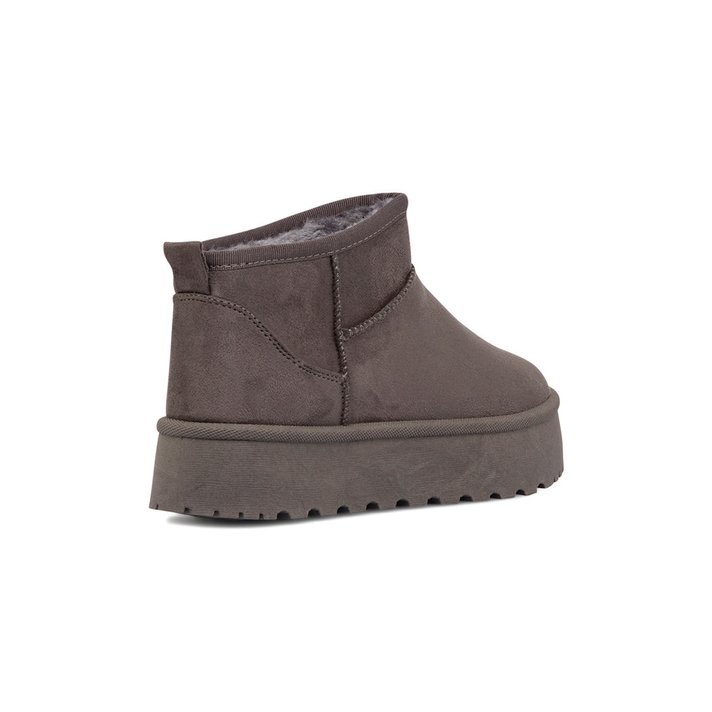 Stivaletti imbottiti Donna grigi Lora Ferres in tessuto effetto scamosciato con suola platform