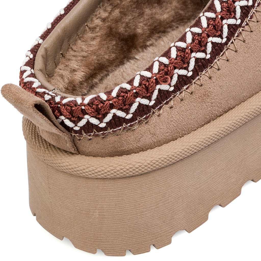Sabot imbottite da donna khaki con dettaglio cucitura Lora Ferres