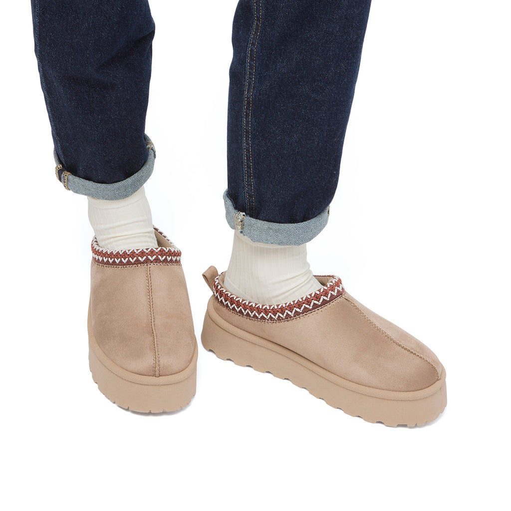 Sabot imbottite da donna khaki con dettaglio cucitura Lora Ferres