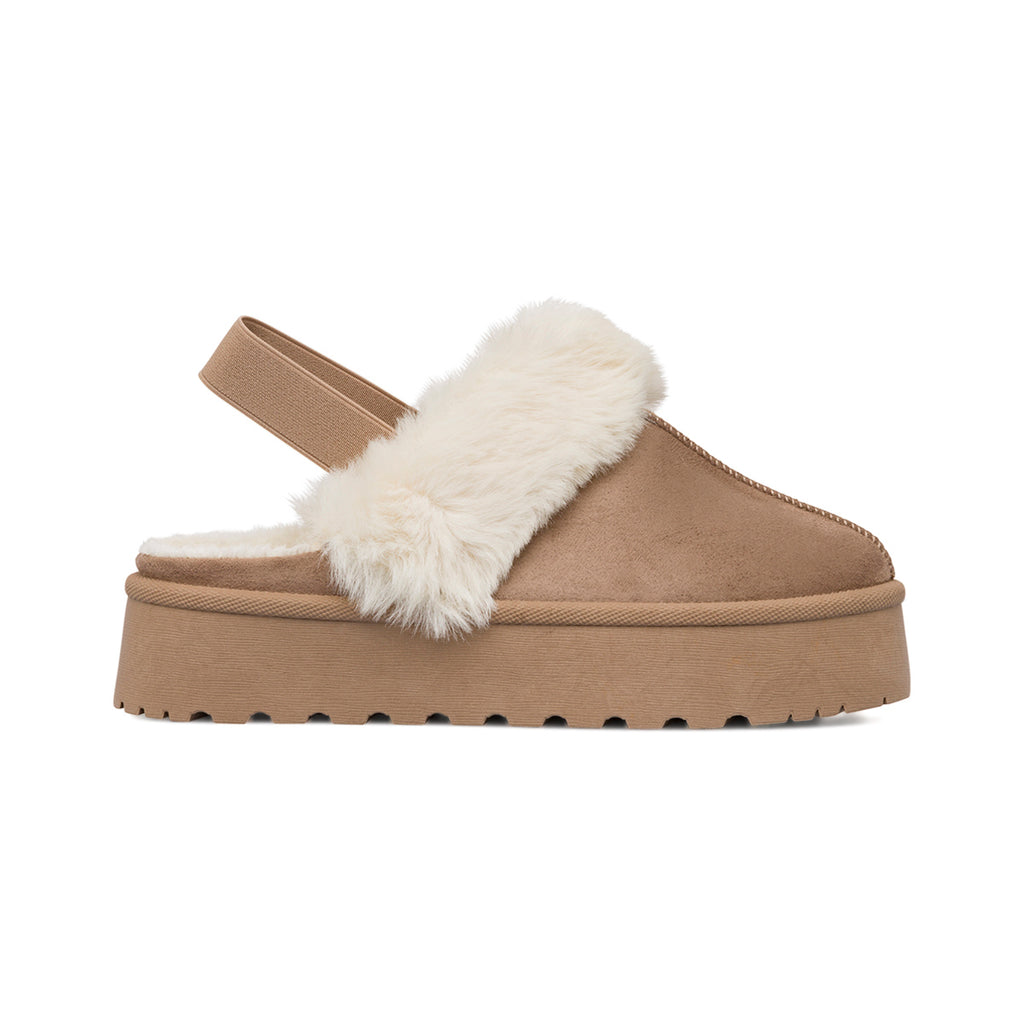 Sabot imbottite effetto scamosciato beige da Donna Lora Ferres