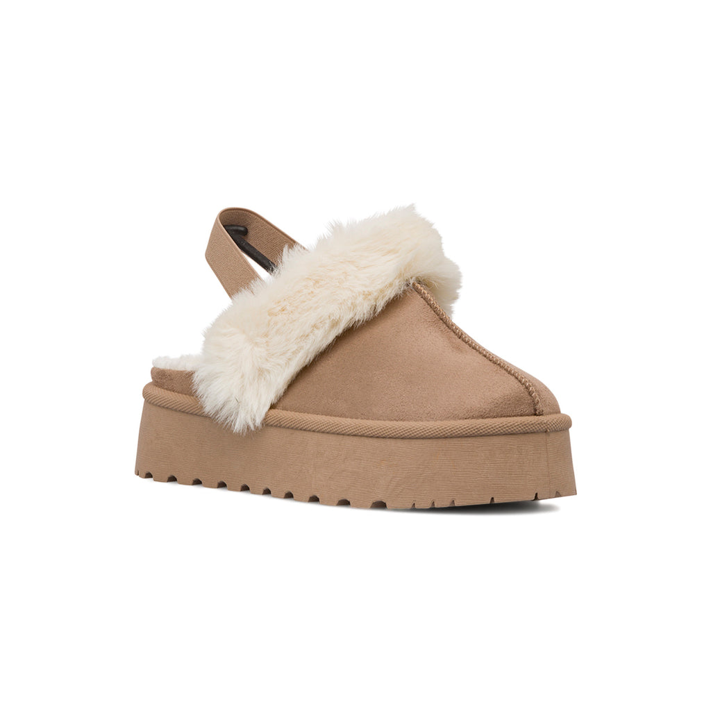 Sabot imbottite effetto scamosciato beige da Donna Lora Ferres