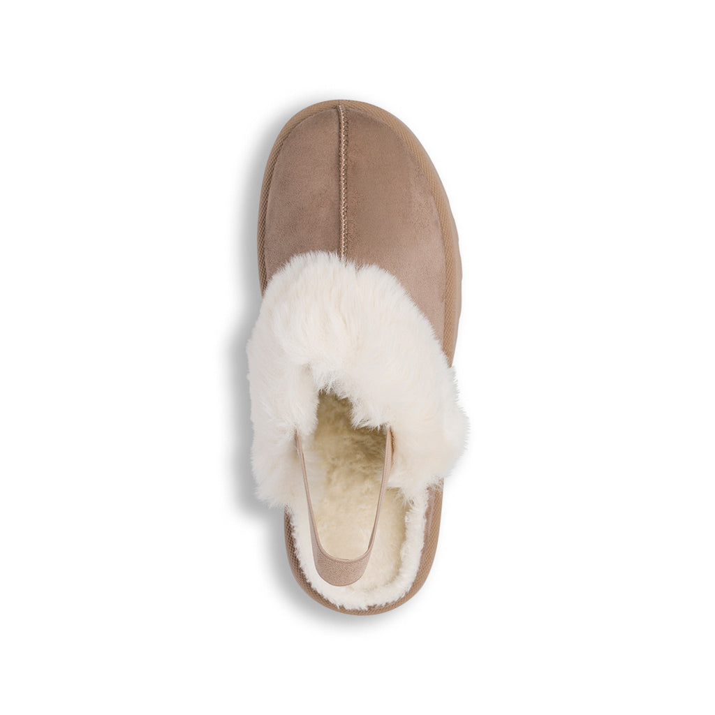 Sabot imbottite effetto scamosciato beige da Donna Lora Ferres
